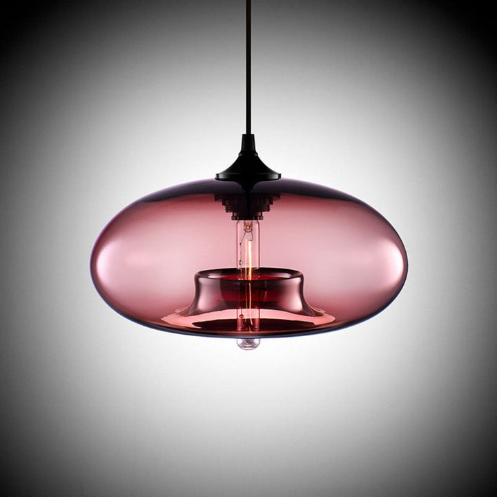Glas-Pendelleuchte – modern, farbig & im Art-Déco-Stil