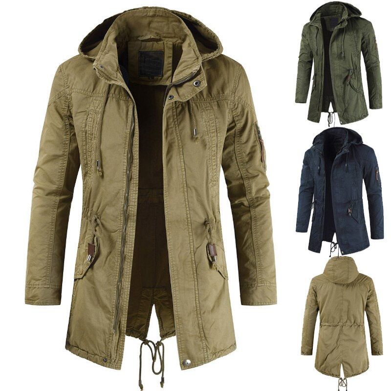 Herren Langjacke Im Feldstil Mit Kapuze