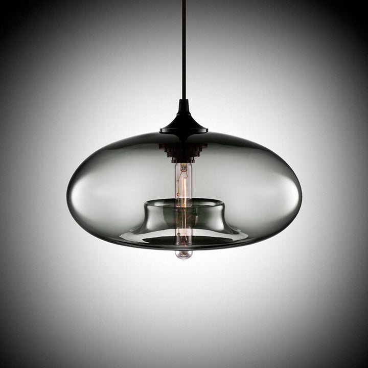 Glas-Pendelleuchte – modern, farbig & im Art-Déco-Stil