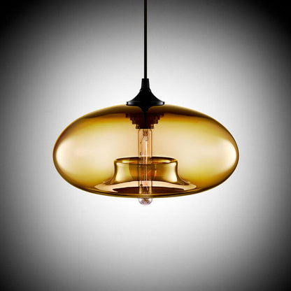 Glas-Pendelleuchte – modern, farbig & im Art-Déco-Stil