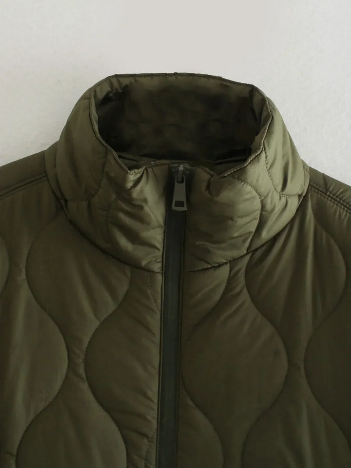 Damen Steppmantel Im Oversize Design Mit Stehkragen