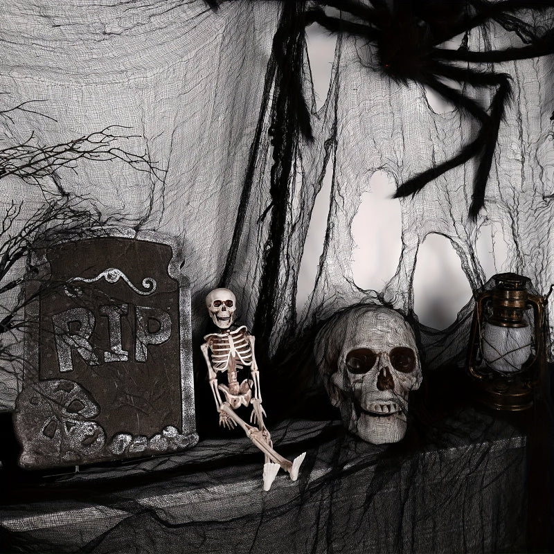 Schwarzes Halloween Stoff-Tuch – Gruselige Hängedeko für Haus & Party