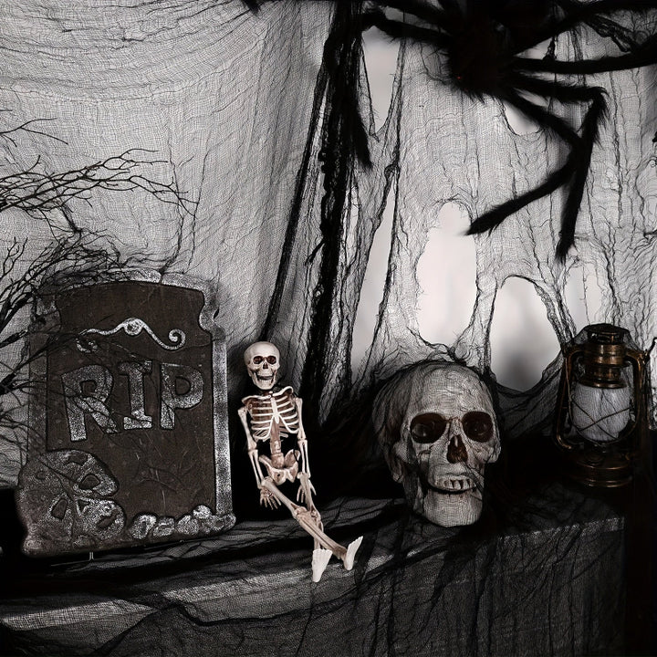 Schwarzes Halloween Stoff-Tuch – Gruselige Hängedeko für Haus & Party