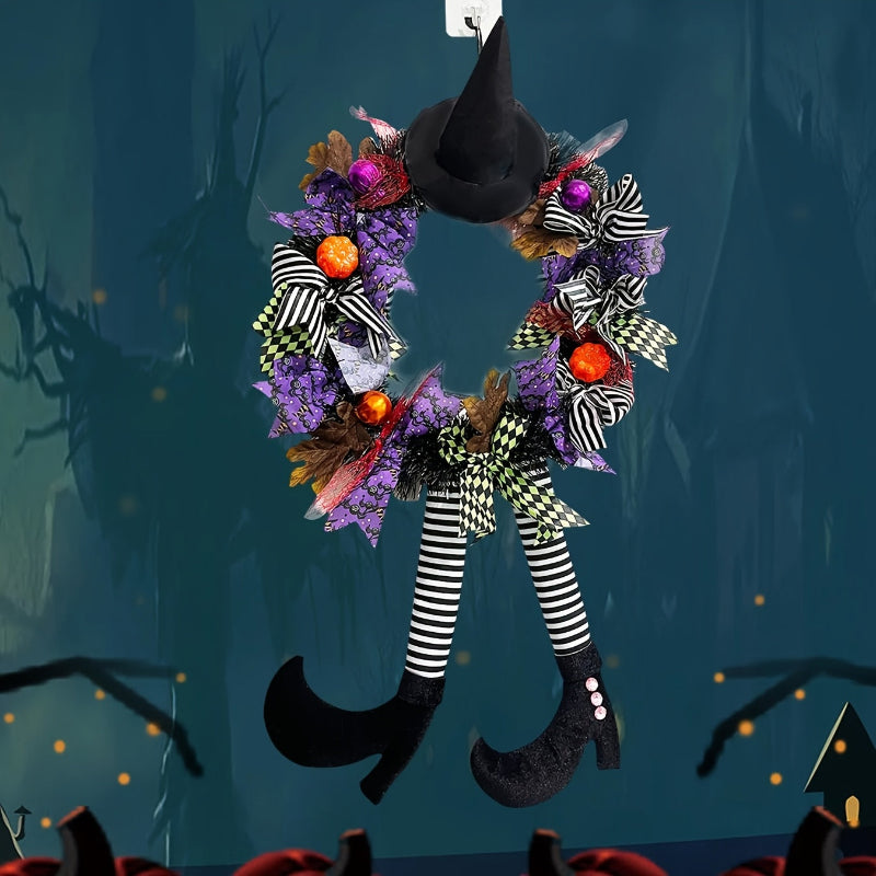 Halloween Türkranz mit Hexenbeinen