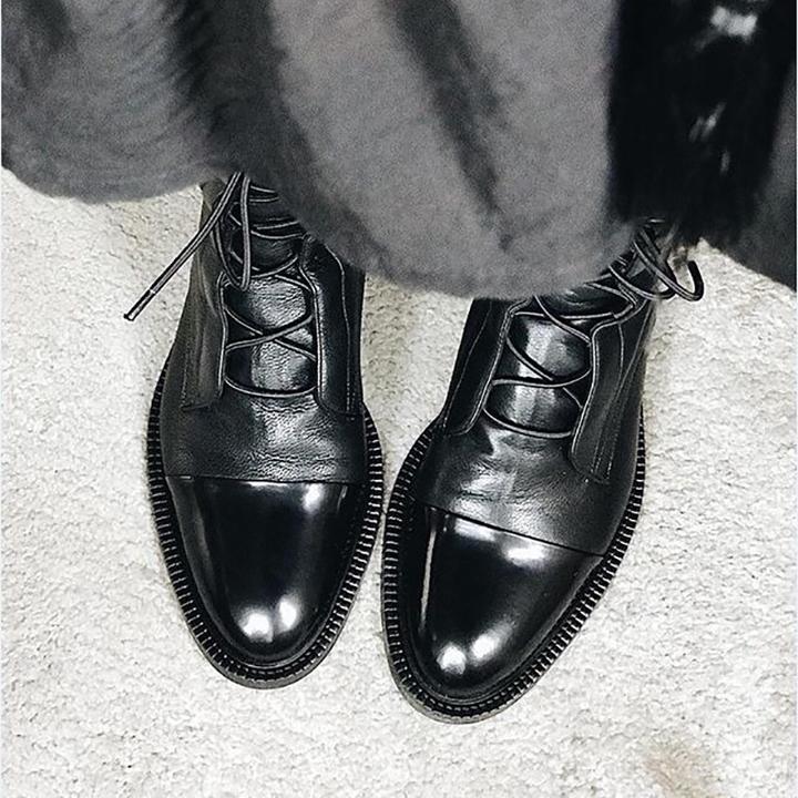 Damen Stiefeletten Aus Leder Mit Absatz