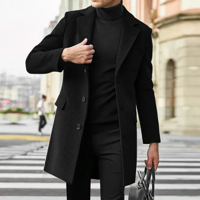 Herren Mantel Mit Klassischem Revers