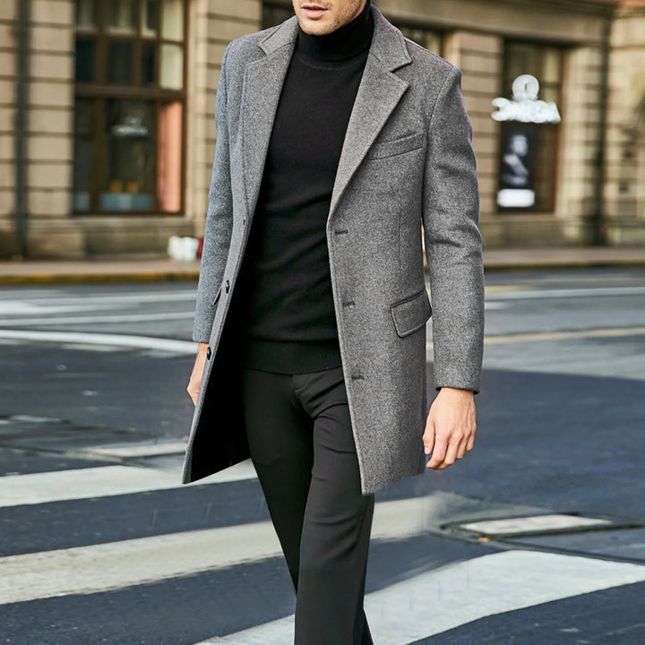 Herren Mantel Mit Klassischem Revers