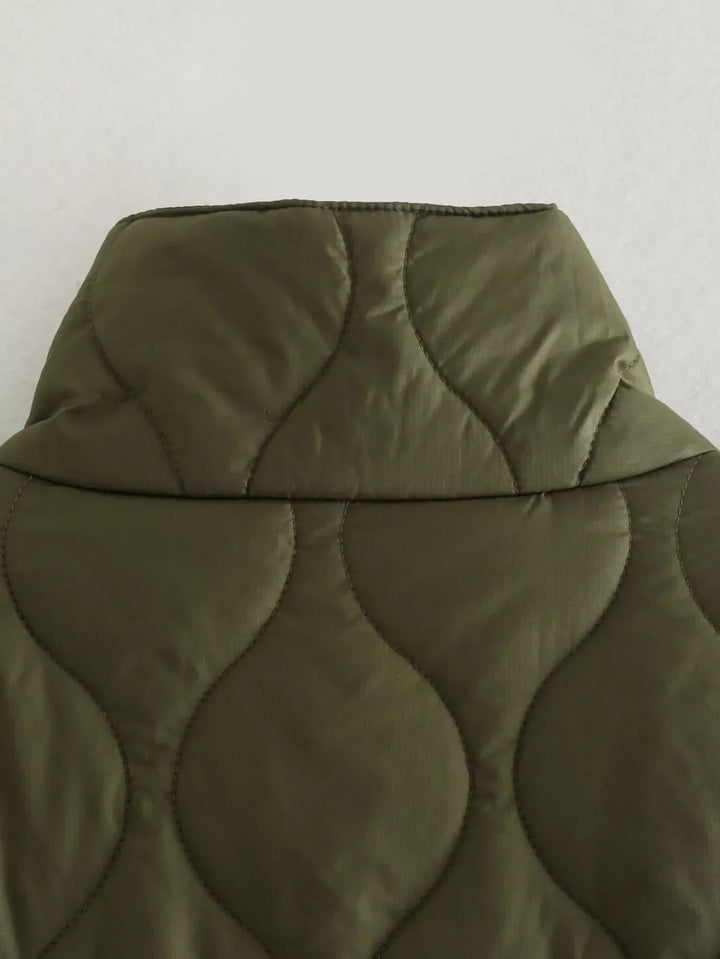 Damen Steppmantel Im Oversize Design Mit Stehkragen