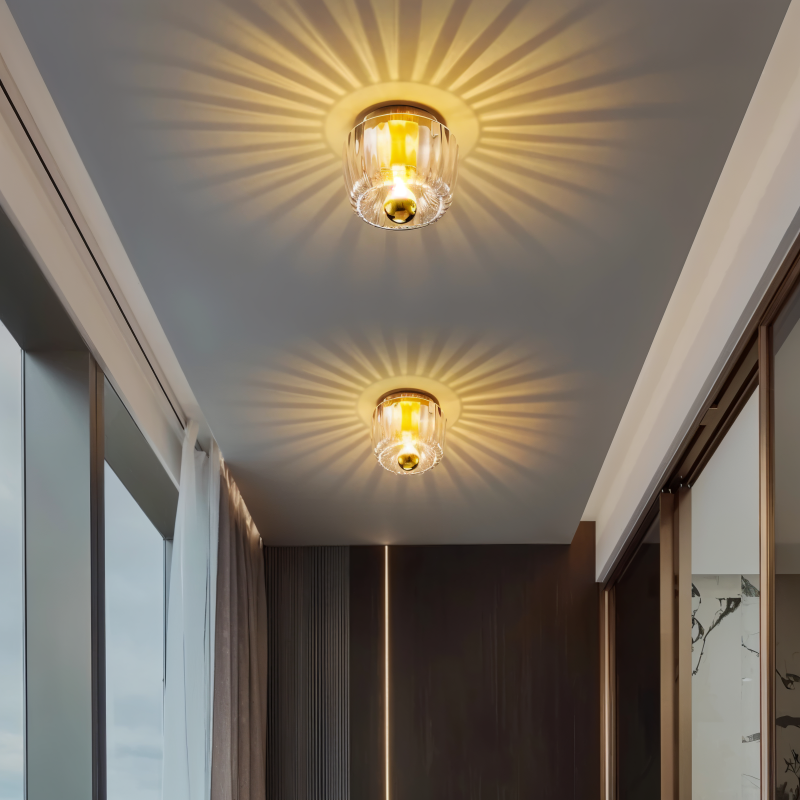 Gerippte Glas Moderne Wandleuchte - Stilvolles Lichtspiel