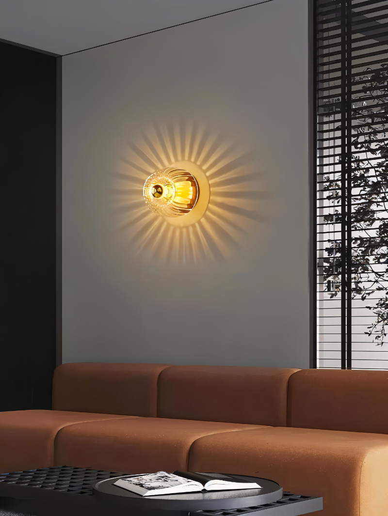 Gerippte Glas Moderne Wandleuchte - Stilvolles Lichtspiel