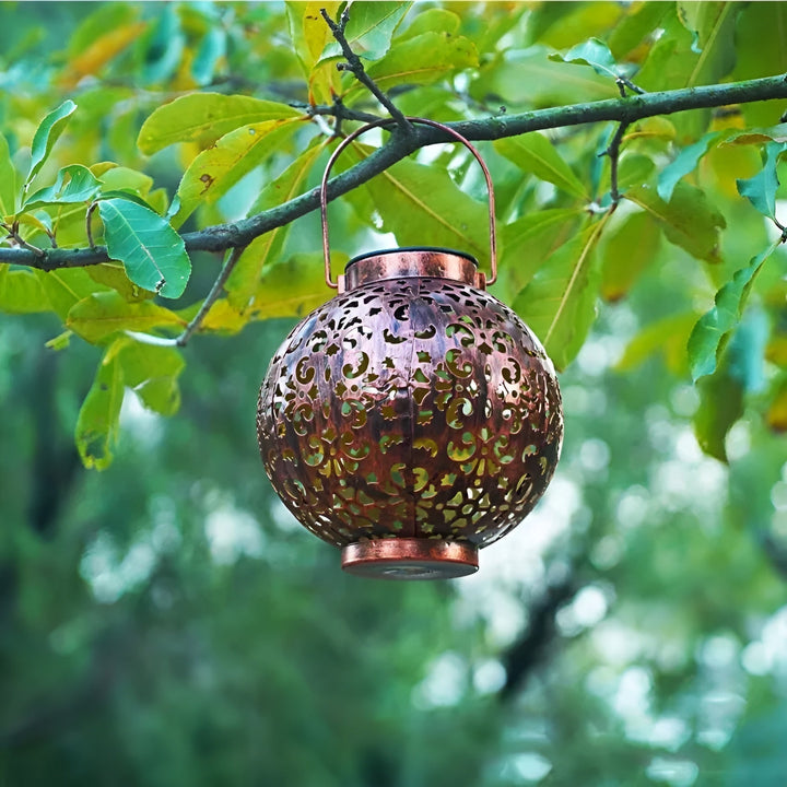 Retro Solarleuchte mit Hohldesign für Garten und Terrasse