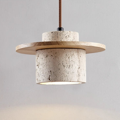 LED Pendelleuchte mit Travertin-Optik für Esszimmer und Wohnzimmer