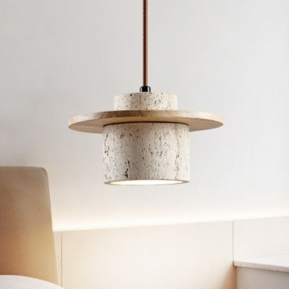 LED Pendelleuchte mit Travertin-Optik für Esszimmer und Wohnzimmer