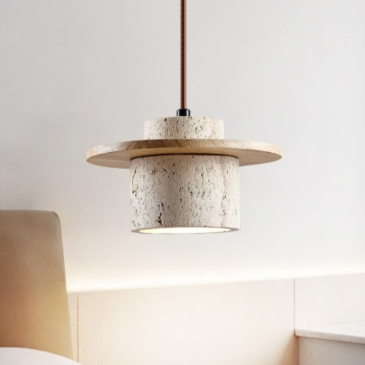 LED Pendelleuchte mit Travertin-Optik für Esszimmer und Wohnzimmer