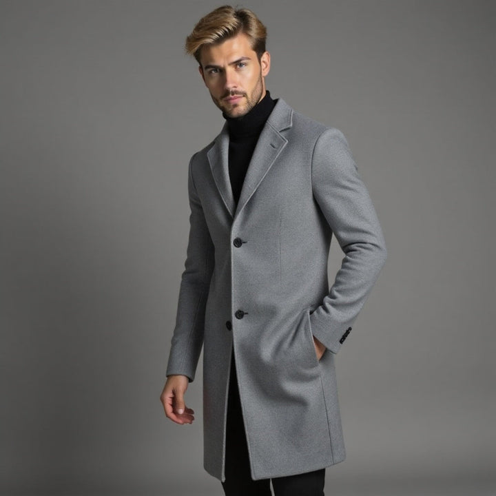 Herren Trenchmantel Mit Schmalem Schnitt Für Winter