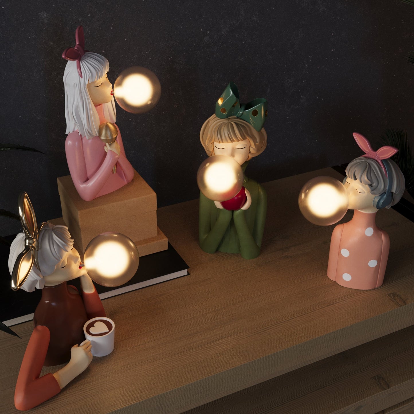 Handgefertigte Artisan Tischlampe aus Holz & Textil – Elegantes Design mit USB-Anschluss