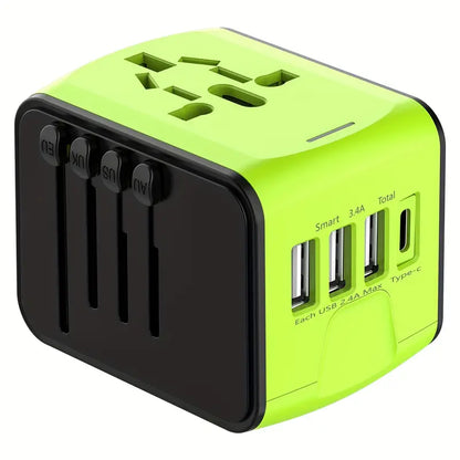 Universeller Reiseadapter mit USB-C, Schnellladen & Schutz