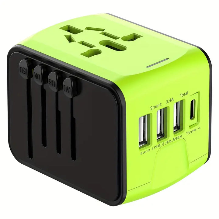 Universeller Reiseadapter mit USB-C, Schnellladen & Schutz