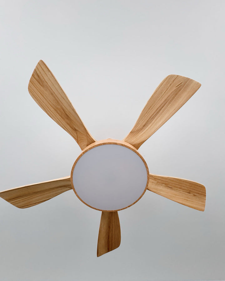 Skandinavischer Deckenventilator mit LED-Licht und Wendemotor
