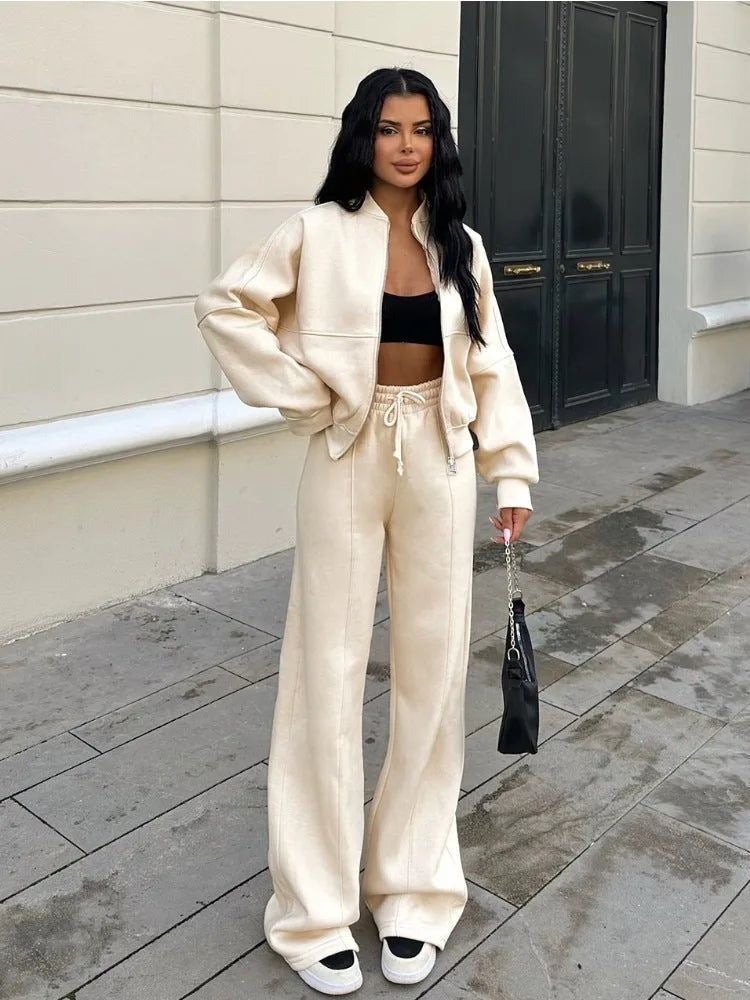 Damen Trainingsanzug Mit Lockerer Passform Und Weichem Stoff