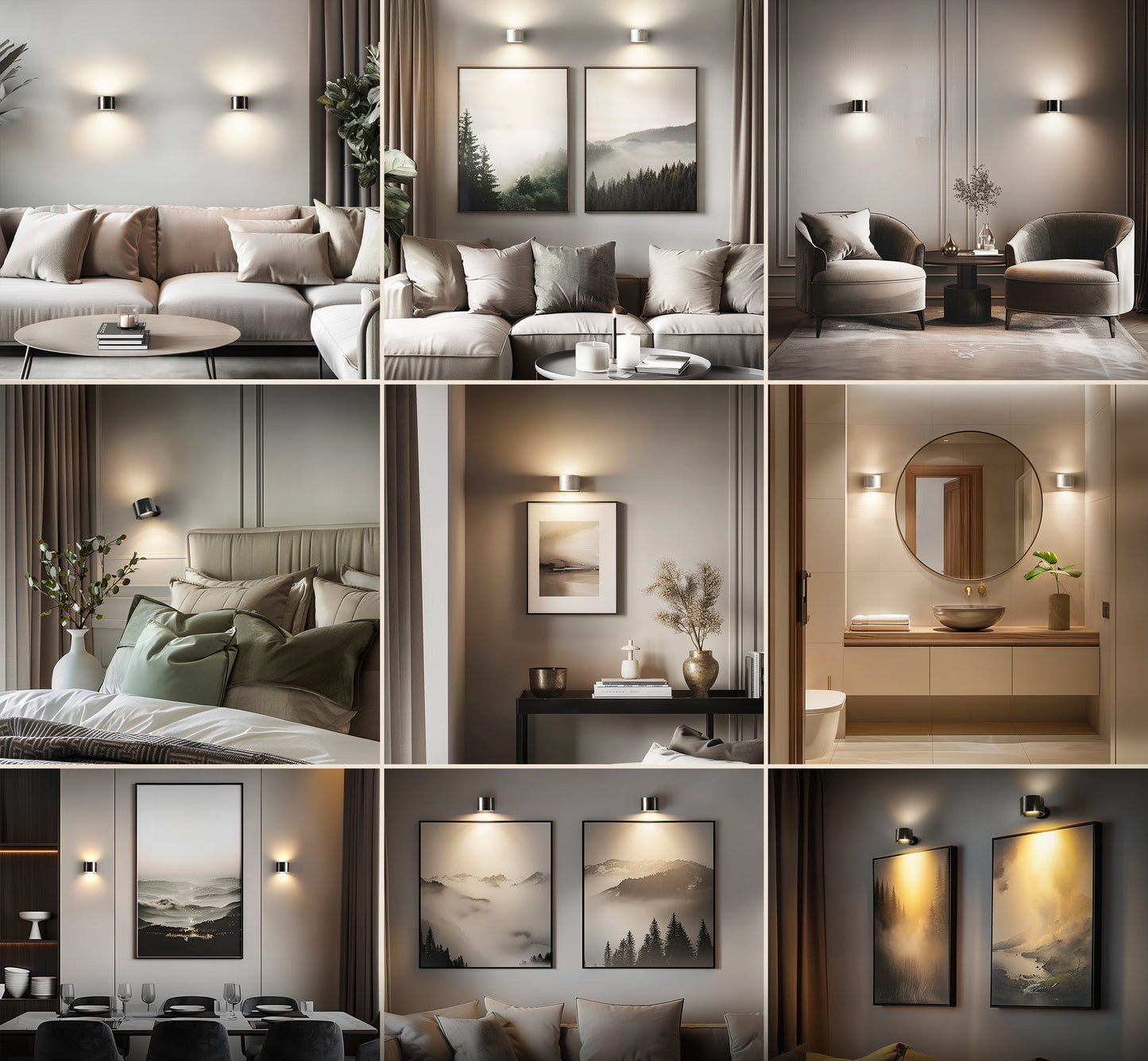 Kabellose LED-Wandleuchten im 2er-Set für Schlafzimmer und Wohnzimmer