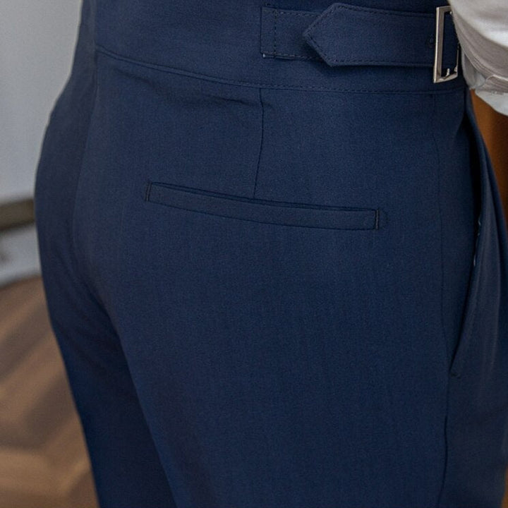 Herren Bundfaltenhose Mit Schnallenverschluss Und Klassischem Schnitt