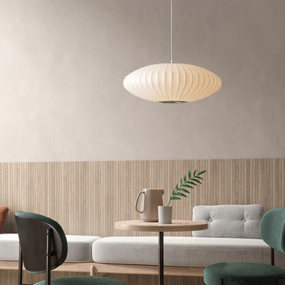 Seiden-Wabi-Sabi-Kronleuchter – Elegante Japandi-Hängelampe für ruhige Wohnräume