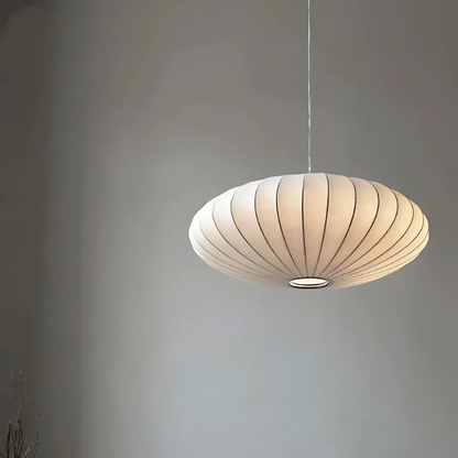 Seiden-Wabi-Sabi-Kronleuchter – Elegante Japandi-Hängelampe für ruhige Wohnräume