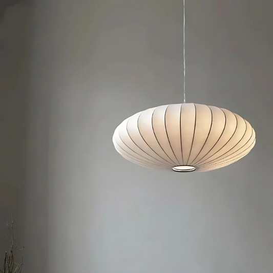 Seiden-Wabi-Sabi-Kronleuchter – Elegante Japandi-Hängelampe für ruhige Wohnräume