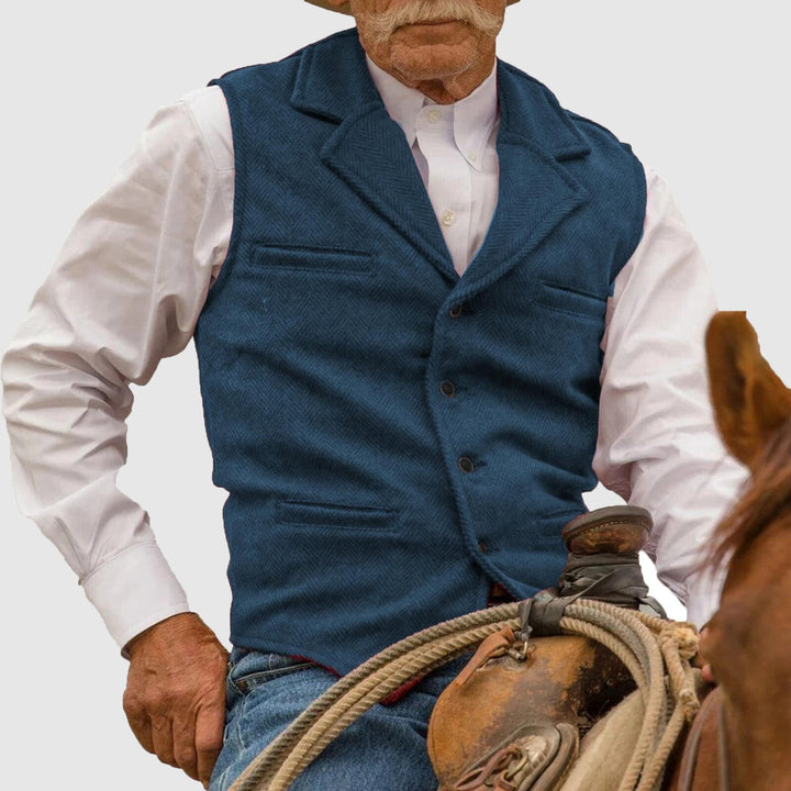 Herren Weste Im Western Stil Mit Knopfleiste