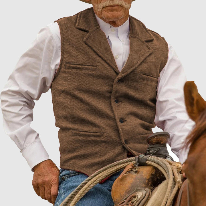 Herren Weste Im Western Stil Mit Knopfleiste