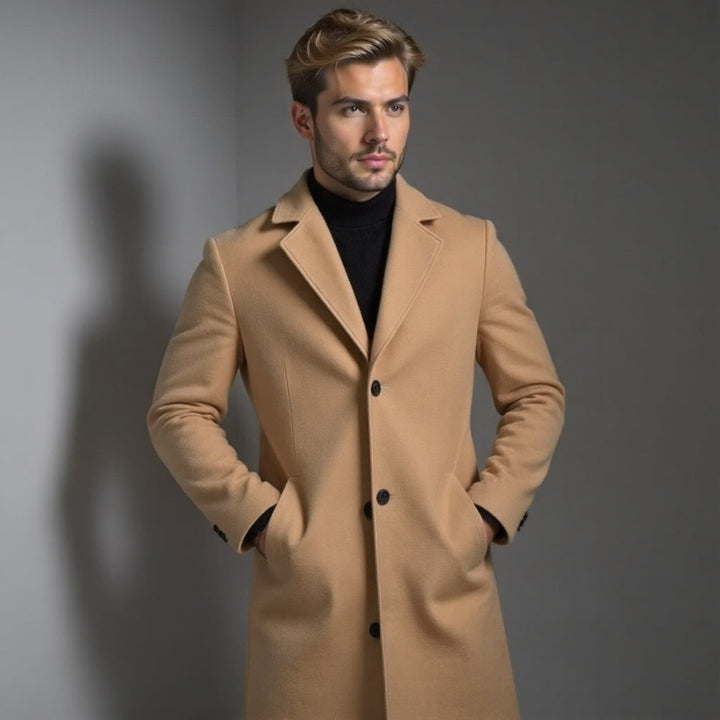 Herren Trenchmantel Mit Schmalem Schnitt Für Winter
