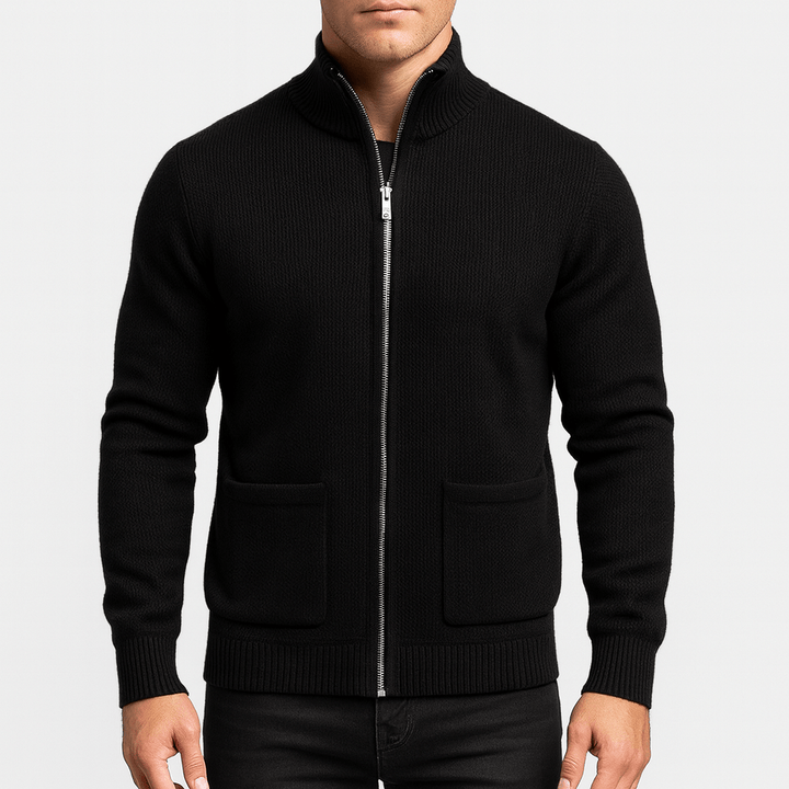 Herren Baumwoll-Cardigan mit Reißverschluss