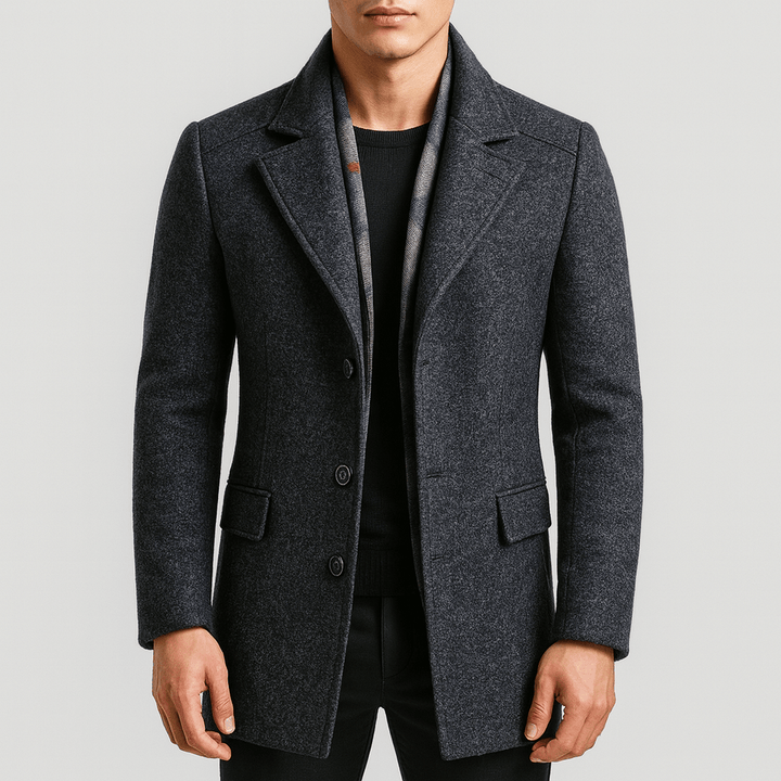 Herren Wollmantel Mit Eleganter Ausstrahlung