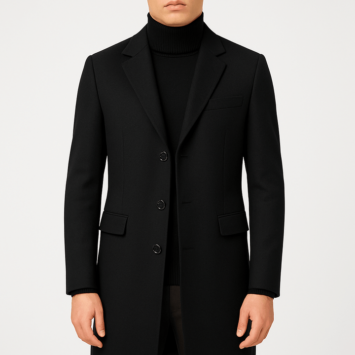 Herren Wollmantel Mit Klassischem Design