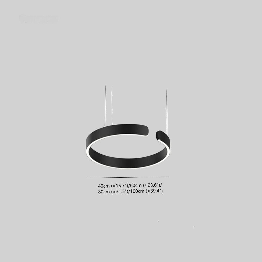 Moderne LED Pendelleuchte in Ringform mit Deckenmontage