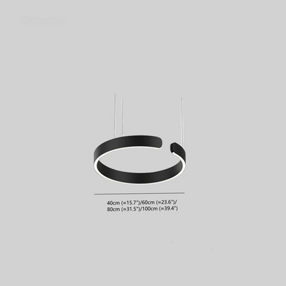 Moderne LED Pendelleuchte in Ringform mit Deckenmontage