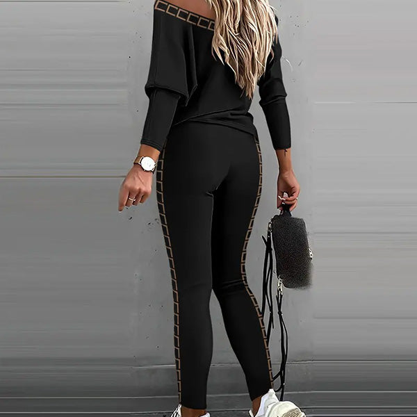 Damen Zweiteiliges Set Mit Shirt Und Hose Im Modernen Stil