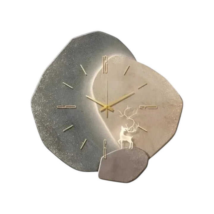 Moderne Monddesign-Wanduhr als eleganter Blickfang im Schlafzimmer