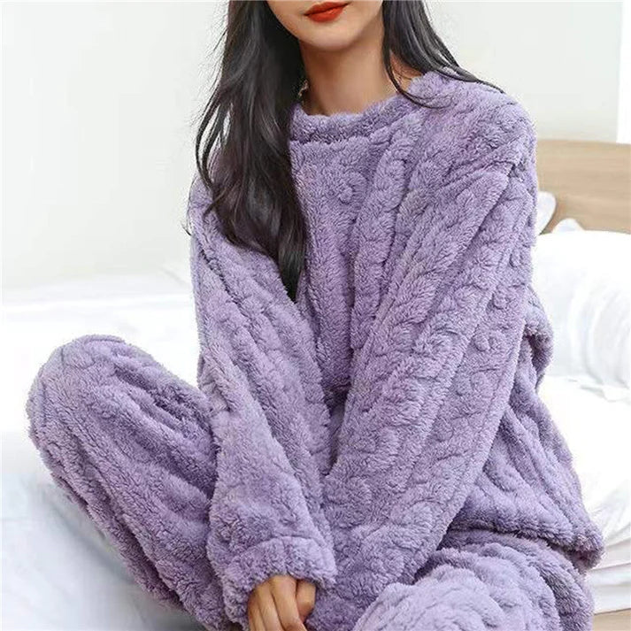 Damen Flanell Pyjama Set Mit Klassischem Design