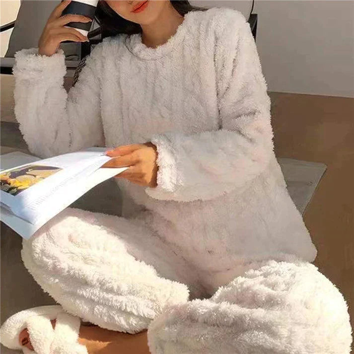Damen Flanell Pyjama Set Mit Klassischem Design