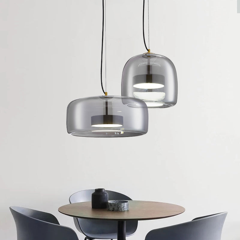 Moderne Glas-Pendelleuchte – klar, zeitlos & ideal für Essbereiche