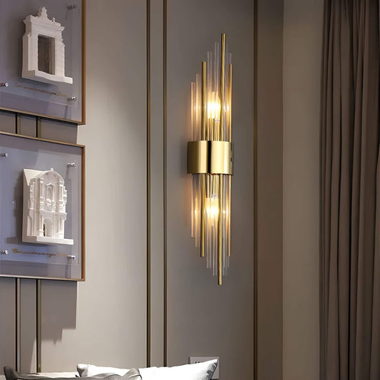 Goldene Kristall-Wandleuchte – funkelnd, elegant & warmweiß