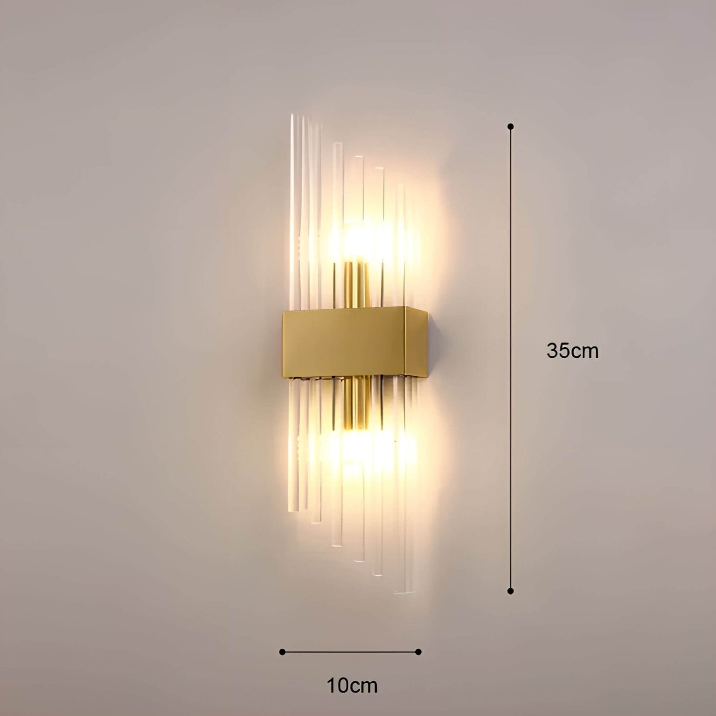 Goldene Kristall-Wandleuchte – funkelnd, elegant & warmweiß