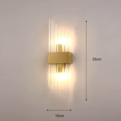 Goldene Kristall-Wandleuchte – funkelnd, elegant & warmweiß