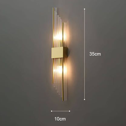 Goldene Kristall-Wandleuchte – funkelnd, elegant & warmweiß