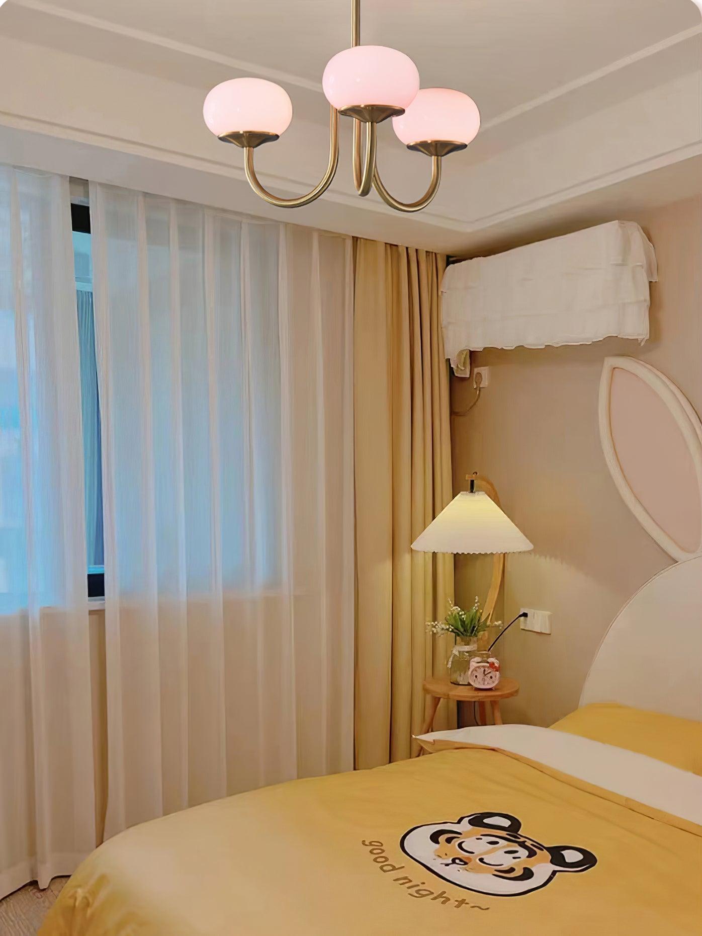 Moderne Deckenleuchte mit Rosa Glas & Gold – Stilvolle LED Lampe fürs Wohnzimmer