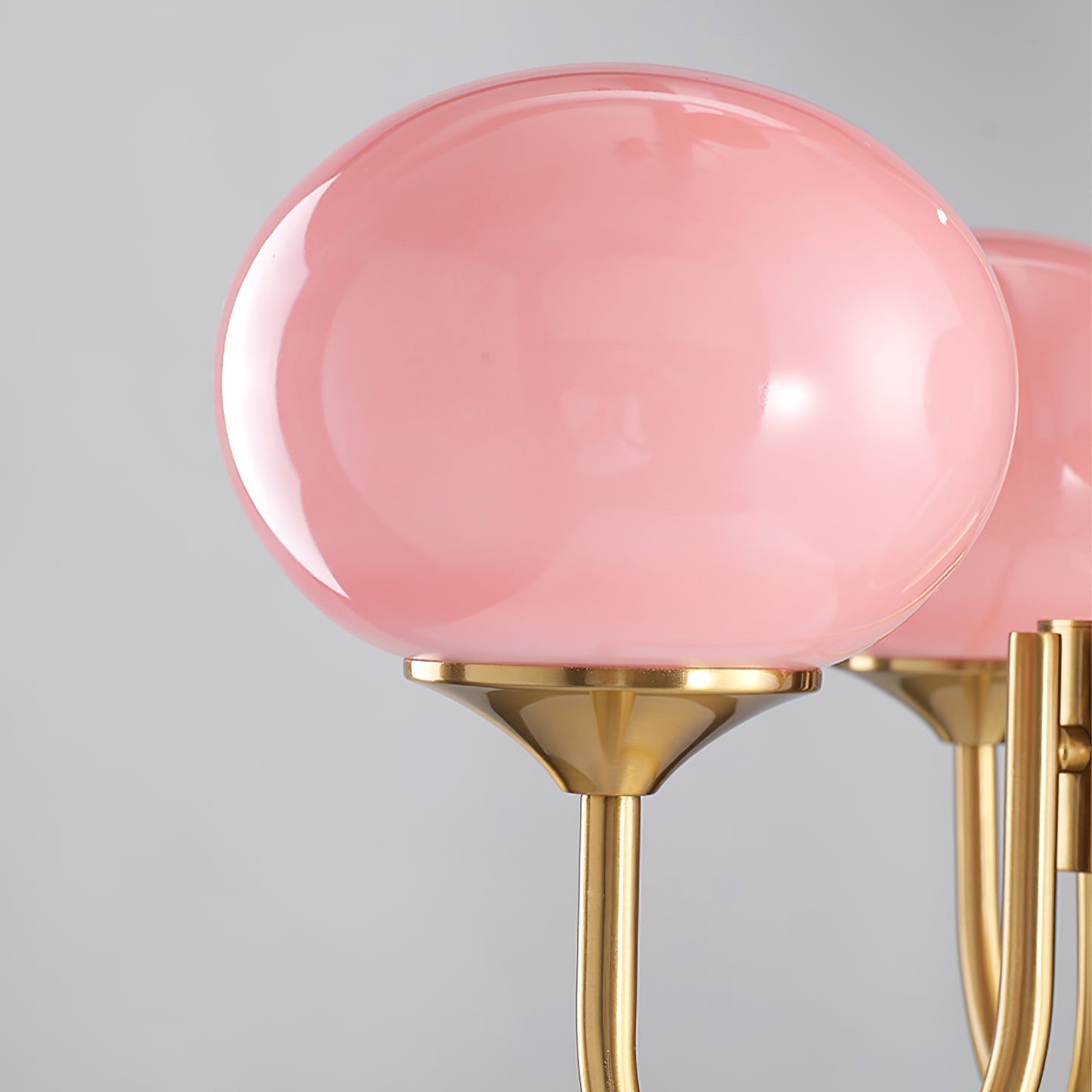 Moderne Deckenleuchte mit Rosa Glas & Gold – Stilvolle LED Lampe fürs Wohnzimmer