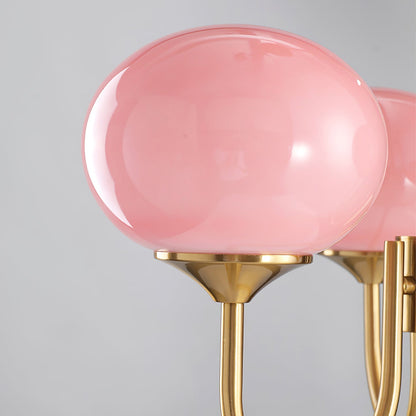 Moderne Deckenleuchte mit Rosa Glas & Gold – Stilvolle LED Lampe fürs Wohnzimmer