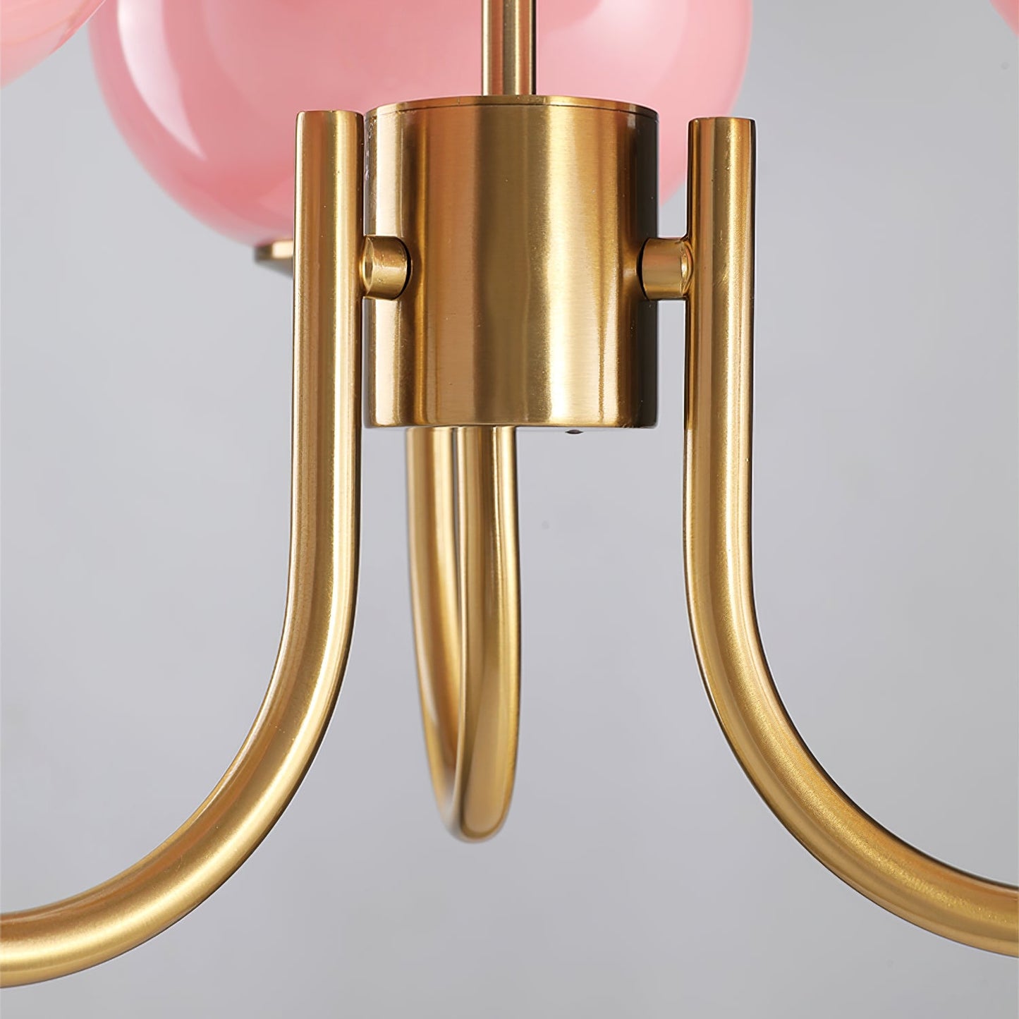 Moderne Deckenleuchte mit Rosa Glas & Gold – Stilvolle LED Lampe fürs Wohnzimmer